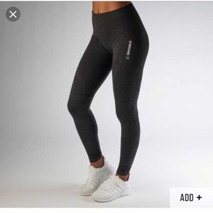 Gymshark seamless high waisted dark grey leggings.